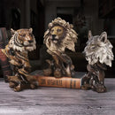 GobekUsa Animal Statue Collection: Eagle Wolf Lion Tiger Horse Desktop Artwork Decoration & Gift