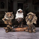 GobekUsa Animal Statue Collection: Eagle Wolf Lion Tiger Horse Desktop Artwork Decoration & Gift