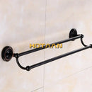 GobekUsa Antique Black Brass Double Towel Bar 30-60cm - YT-12298-H