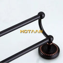 GobekUsa Antique Black Brass Double Towel Bar 30-60cm - YT-12298-H