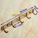 Antique black robe hook brass wall rack bathroom 5 hook rail by Decorbites