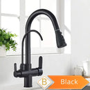 GobekUsa Antique Brass 2-in-1 Kitchen Faucet with Pull Out Nozzle and Purification