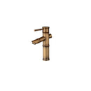 GobekUsa Antique Brass Bamboo Basin Faucet Single Handle Hot Cold Water Tap