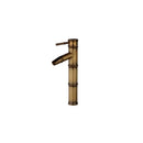 GobekUsa Antique Brass Bamboo Basin Faucet Single Handle Hot Cold Water Tap
