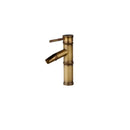 GobekUsa Antique Brass Bamboo Basin Faucet Single Handle Hot Cold Water Tap