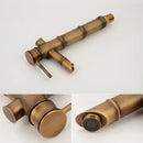 GobekUsa Antique Brass Bamboo Basin Faucet Single Handle Hot Cold Water Tap