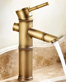 GobekUsa Antique Brass Bamboo Single Handle Basin Faucet