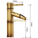 GobekUsa Antique Brass Bamboo Single Handle Basin Faucet