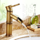 GobekUsa Antique Brass Bamboo Single Handle Basin Faucet