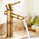 GobekUsa Antique Brass Bamboo Single Handle Basin Faucet