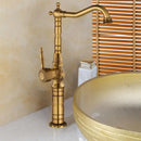 GobekUsa Antique Brass Basin Faucet, 360 Rotation Art Design Kitchen Mixer Tap.