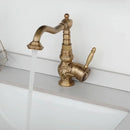 GobekUsa Antique Brass Basin Faucet, 360 Rotation Art Design Kitchen Mixer Tap.