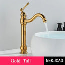 GobekUsa Antique Brass Basin Faucet Hot Cold Mixer Tap Single Handle Sink Faucet