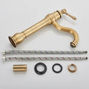 GobekUsa Antique Brass Basin Faucet Hot Cold Mixer Tap Single Handle Sink Faucet