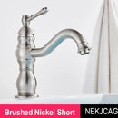 GobekUsa Antique Brass Basin Faucet Hot Cold Mixer Tap Single Handle Sink Faucet