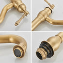 GobekUsa Antique Brass Basin Faucet Hot Cold Mixer Tap Single Handle Sink Faucet