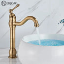 GobekUsa Antique Brass Basin Faucet Hot Cold Mixer Tap Single Handle Sink Faucet