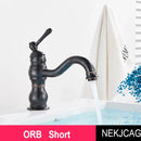 GobekUsa Antique Brass Basin Faucet Hot Cold Mixer Tap Single Handle Sink Faucet