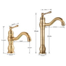 GobekUsa Antique Brass Basin Faucet Hot Cold Mixer Tap Single Handle Sink Faucet