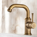 GobekUsa Antique Brass Basin Faucet Hot Cold Single Lever Bathroom Sink Tap