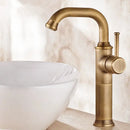 GobekUsa Antique Brass Basin Faucet Hot Cold Single Lever Bathroom Sink Tap