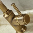GobekUsa Antique Brass Basin Faucet Hot Cold Single Lever Bathroom Sink Tap