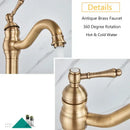 GobekUsa Antique Brass Basin Faucet Single Handle Bathroom Mixer Tap