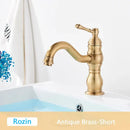GobekUsa Antique Brass Basin Faucet Single Handle Bathroom Mixer Tap