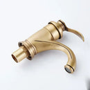 GobekUsa Antique Brass Basin Faucet Single Handle Deck Mounted Bathroom Sink Hot Cold Mixer