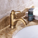 GobekUsa Antique Brass Basin Faucet Single Handle Deck Mounted Bathroom Sink Hot Cold Mixer