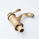 GobekUsa Antique Brass Basin Faucet Single Handle Deck Mounted Bathroom Sink Hot Cold Mixer