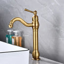 GobekUsa Antique Brass Basin Faucet Single Hole Vessel Sink Mixer Tap - 4 Colors