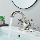 GobekUsa Antique Brass Basin Faucet: Solid Brass Single Hole Deck Mounted Mixer Tap