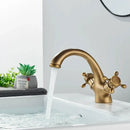 GobekUsa Antique Brass Basin Faucet: Solid Brass Single Hole Deck Mounted Mixer Tap