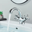 GobekUsa Antique Brass Basin Faucet: Solid Brass Single Hole Deck Mounted Mixer Tap