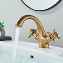GobekUsa Antique Brass Basin Faucet: Solid Brass Single Hole Deck Mounted Mixer Tap