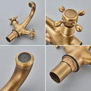 GobekUsa Antique Brass Basin Faucet: Solid Brass Single Hole Deck Mounted Mixer Tap
