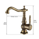 GobekUsa Antique Brass Basin Faucet with Single Handle Hot/Cold Mixer Taps Rotation AL-9966F