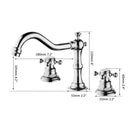 GobekUsa Antique Brass Basin Mixer Tap with Dual Handles, Deck Mounted Kitchen Faucet
