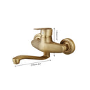 GobekUsa Antique Brass Basin Sink Mixer Tap Wall Mounted Kitchen Faucet
