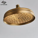 GobekUsa Antique Brass Bath Rainfall Shower Head - 8 inch Solid Brass Handheld Shower
