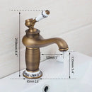 GobekUsa Antique Brass Bathroom Basin Faucet Deck Mounted Retro Mixer Vanity Taps