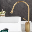 GobekUsa Antique Brass Bathroom Basin Faucet Hot Cold Black Sink Mixer Kitchen Water Crane