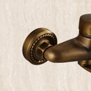GobekUsa Antique Brass Bathroom Basin Faucet Long Spout Dual Handle Wall Mount