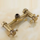 GobekUsa Antique Brass Bathroom Shower and Basin Tap Set