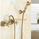 GobekUsa Antique Brass Bathroom Shower and Basin Tap Set