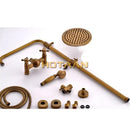 GobekUsa Antique Brass Bathroom Shower Faucet Set with Handshower, Tub Spout, and 8" Rainfall Head