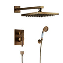 GobekUsa Antique Brass Bathroom Shower Mixer Set with 8" Rainfall and Handshower
