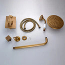 GobekUsa Antique Brass Bathroom Shower Mixer Set with 8" Rainfall and Handshower