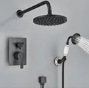 GobekUsa Antique Brass Bathroom Shower Mixer Set with 8" Rainfall and Handshower
